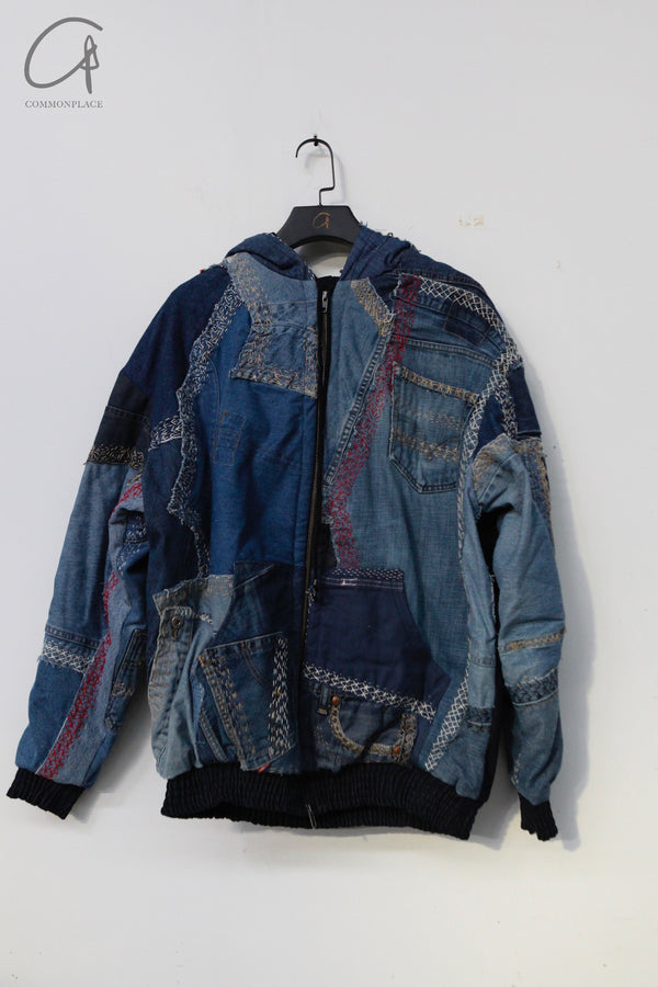 By Walid Hyde Zipper Hooded Jacket Paneling Fabric 250366MW AW21